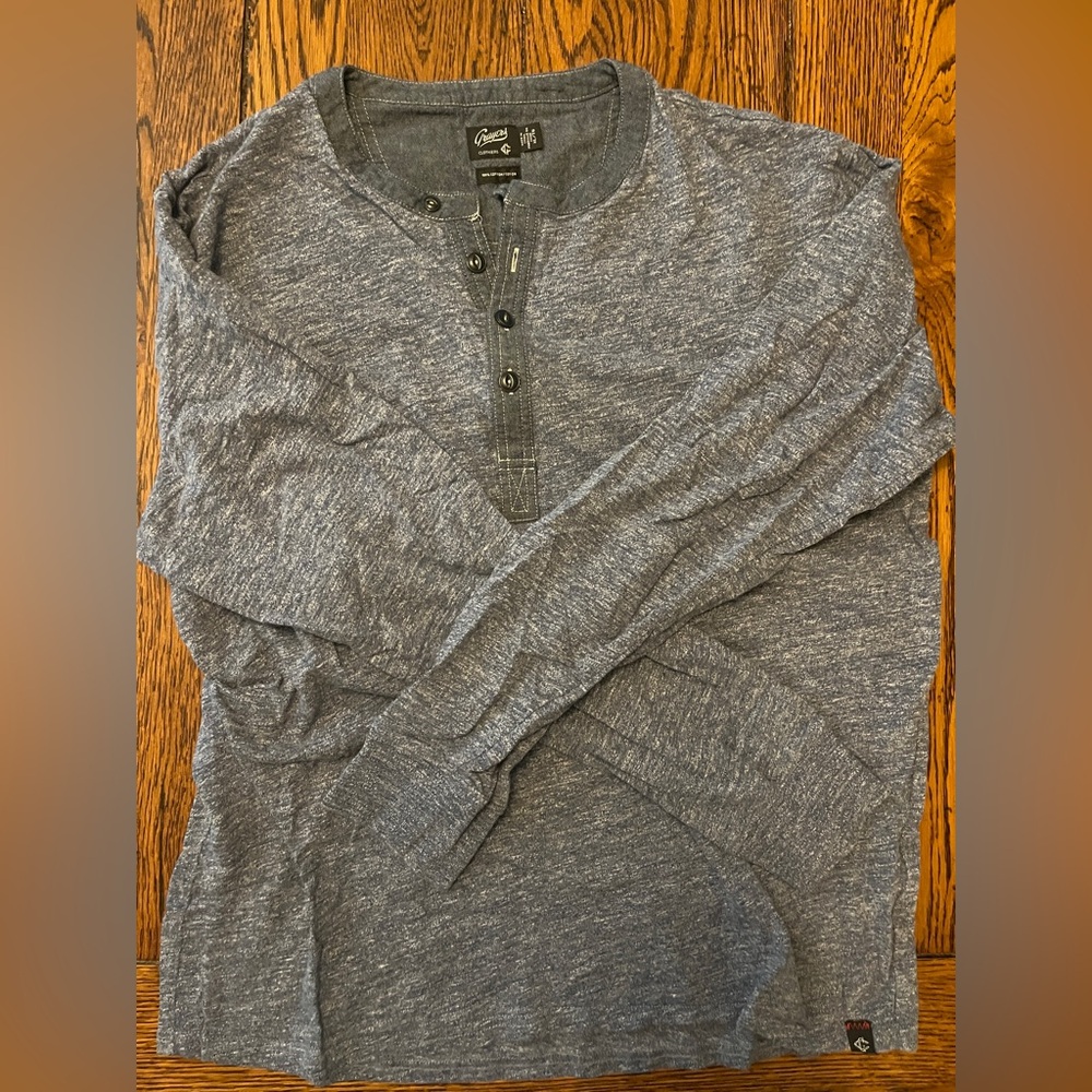 Grayers Men’s Blue Long Sleeve Quarter Button Shirt - SIZE XL